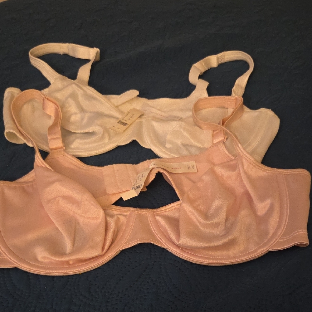 Cacique Pink and White Bra Set